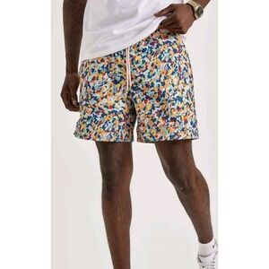 New Jordan Essentials Men M Multi Colored Abstract‎ Poolside Shorts Retro Print
